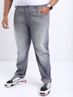 HIGHLANDER - Men Plus Size Tapered Fit Mildly Distressed Heavy Fade Stretchable Jeans