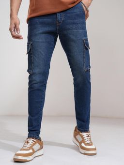 HIGHLANDER - Men Slim Fit Stretchable Cargo Jeans