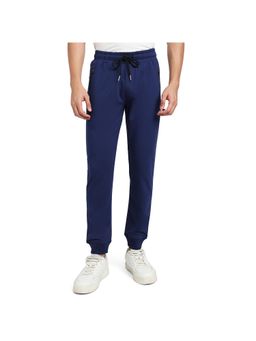 Park Avenue - Slim Fit Solid Medium Blue Joggers