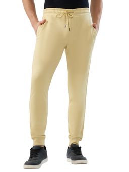 Park Avenue - Slim Fit Solid Dark Beige Joggers