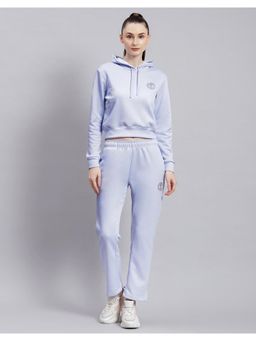 Rock.it - Women Blue Solid Hooded Neck Polyester Blend Hoodie With Track Pant