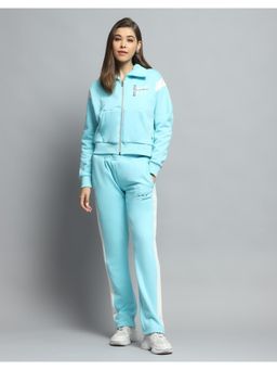 Monte Carlo - Women Printed Collar Neck Polyester Blend Jacket With Track Pant