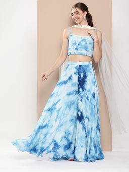 Ethnovog - Ready To Wear Multicolored Chinon Sharara (Set of 3)