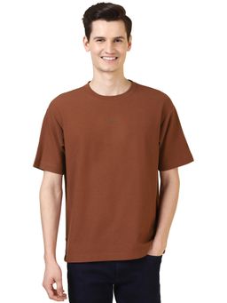Allen Solly - Men Brown Textured T-Shirt