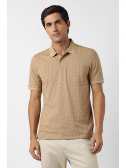 Peter England - Men Brown Print Polo T-Shirt