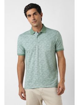 Peter England - Men Green Print Polo T-Shirt