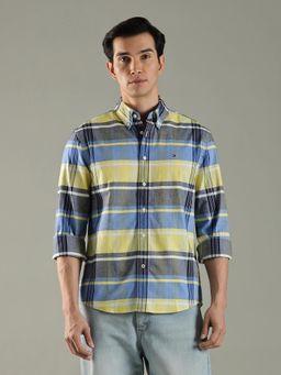 Tommy Hilfiger - Yellow Checks Regular Fit Cotton Shirt