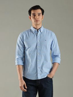 Tommy Hilfiger - Blue Checks Regular Fit Cotton Shirt
