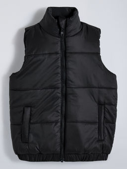 Hopscotch - Black Quilted High Neck Puffer Jacket