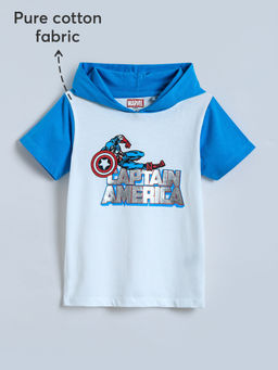 Hopscotch - White Captain America Shield Strike Cotton T-shirt