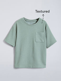 Hopscotch - Grey Textured Pullover T-shirt