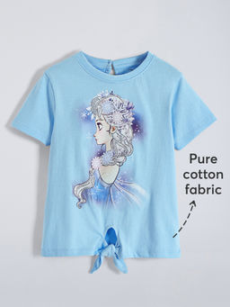 Hopscotch - Blue Frozen Elsa Cotton Tie-Knot T-shirt