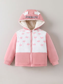 Hopscotch - Pink Embroidered Colorblock Jacket