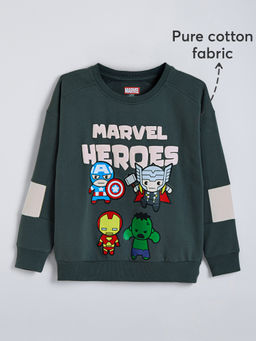 Hopscotch - Grey Marvel Heroes Cotton Sweatshirt