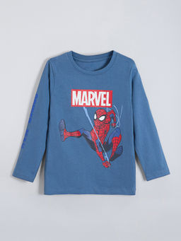 Hopscotch - Blue Spider-Man Swing Cotton T-shirt