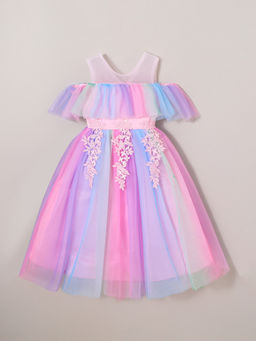 Hopscotch - Multi-Color Floral Applique Gown