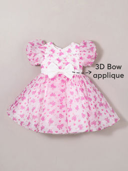 Hopscotch - White 3D Bow Applique Dress