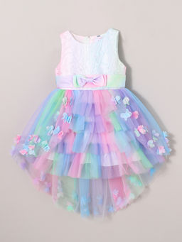 Hopscotch - Multi-Color Butterfly Applique Dress