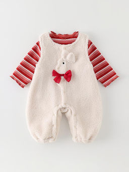 Hopscotch - Red Bunny Applique Dungaree with Top