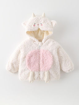 Hopscotch - White Applique Textured Jacket