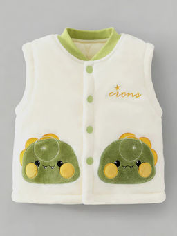 Hopscotch - White Dino Embroidered Jacket