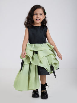 Hopscotch - Black Ruffle Embellished Dress