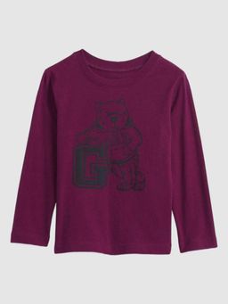GAP - Boys Purple Relaxed Embossed Crew Neck T-Shirt