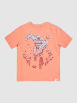 GAP - Boys Peach Slim Captain America T-Shirt