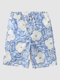 GAP - Kids Blue Floral Regular Mid-Rise Swim Shorts