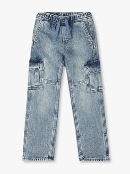 GAP - Kids Blue Mid-Rise Loose Fit Cargo Jeans