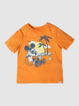 GAP - Kids Orange Mickey Mouse Relaxed Fit T-Shirt
