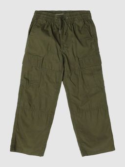 GAP - Boys Green Regular Fit Mid-Rise Cargo Trousers
