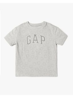GAP - Boys Grey Printed Crew Neck Regular T-Shirt