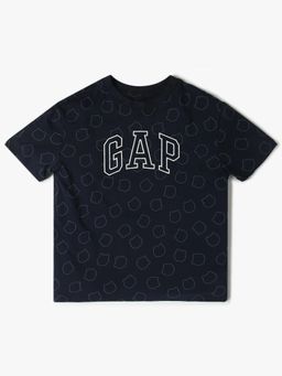 GAP - Boys Navy Blue Logo Crew Neck T-Shirt