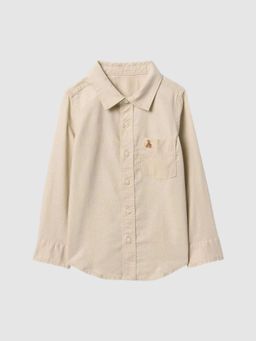 GAP - Boys Beige Solid Regular Shirt