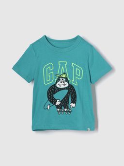 GAP - Boys Green Graphic Crew Neck Half Sleeve T-Shirt
