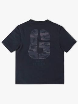 GAP - Boys Navy Blue Logo Pattern Crew Neck T-Shirt