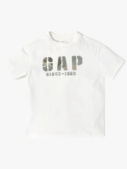 GAP - Boys White Camouflage Crew Neck T-Shirt