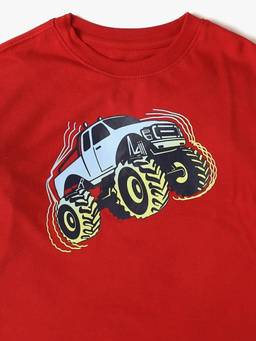 GAP - Boys Red Color-Block Crew Neck T-Shirt