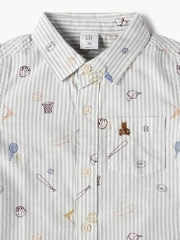 GAP - Boys Multi Color Conversational Pattern Spread Collar Shirt