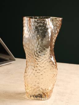 De Maison Decor - Dimple Glass Vase Amber
