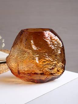 De Maison Decor - Terra Melt Amber Crystal Vase