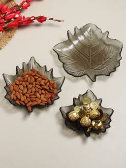 De Maison Decor - Slate Glass Bowl Set (Pack of 3)