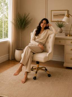 Doe Buck - Swen Luxury Tufted Velvet Office Chair with Gold Swivel Base & Wheels
