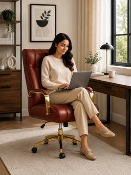 Doe Buck - Derrus Premium Brown Executive Office Chair with High Back