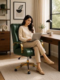 Doe Buck - Derrus Premium Green Executive Office Chair with High Back
