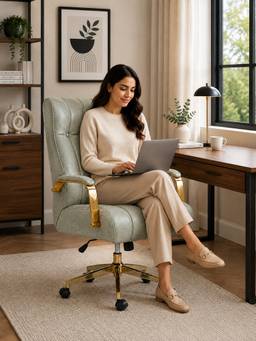 Doe Buck - Derrus Premium sage Executive Office Chair with High Back