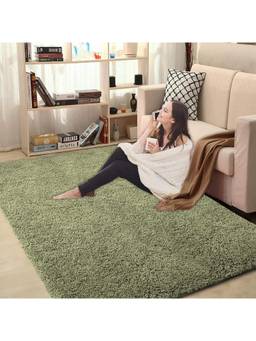 LUXEHOME INTERNATIONAL - Vegas Super Soft, Anti Slip, Washable Microfiber Carpet (Green, 3x5ft)