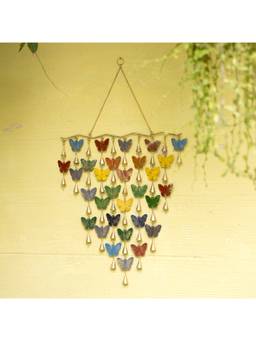 DULI - Handmade Multicolored Butterfly Metal Wind Chime Hanging for Home Decor