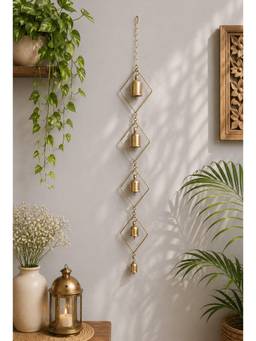 DULI - Graceful Gold Diamond Metal Decorative Wall Hanging for Festive Decor